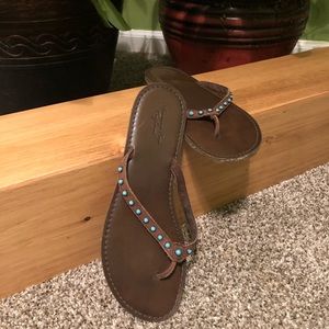Leather & Turquoise Sandals